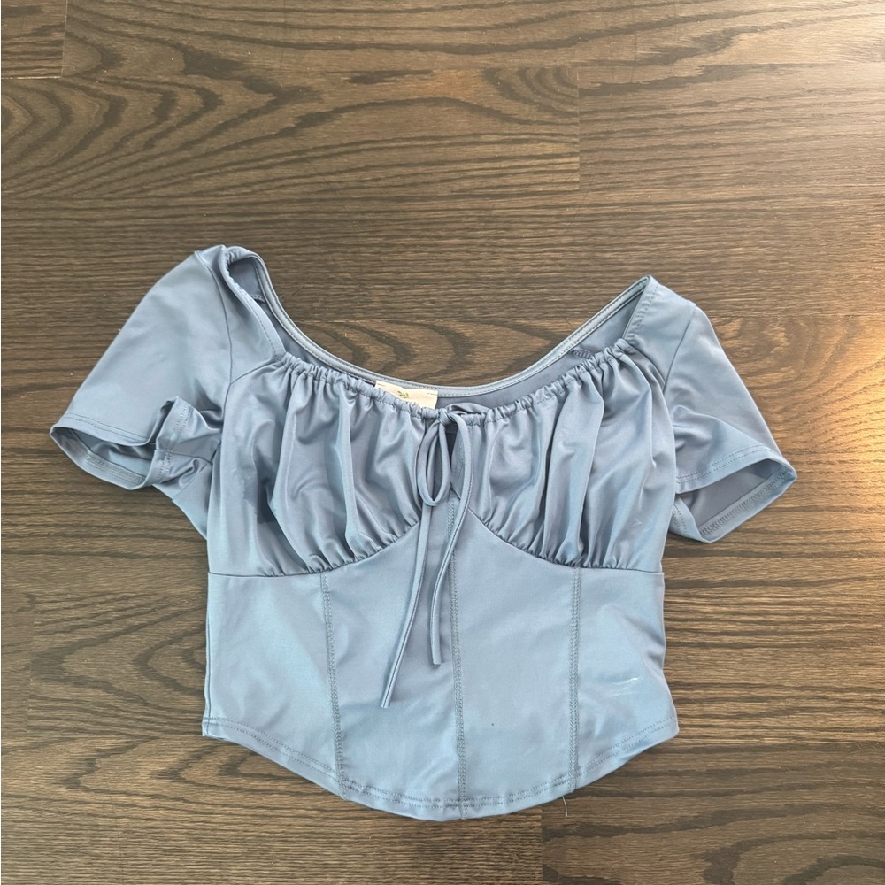 Silky Blue Top